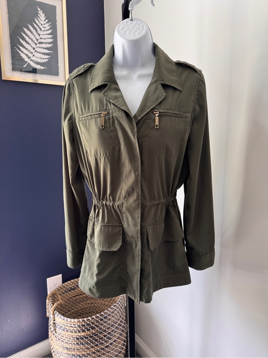 Chico's Jackets & Blazers - Chico’s olive green army style, draw string waist jacket. Chicos Size 0 (4)